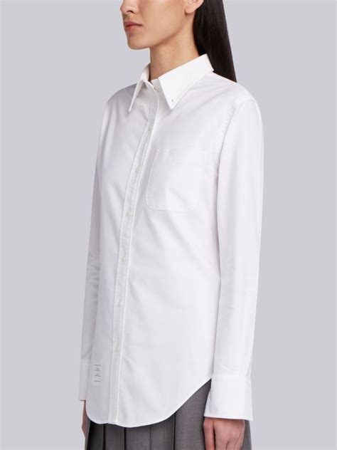 Classic Long Sleeve Button Down Point Collar Shirt In Oxford Thom