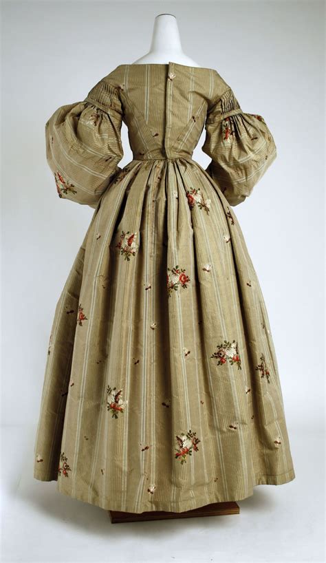 1836 Dress Silk British 1830s Fashion Historical Dresses