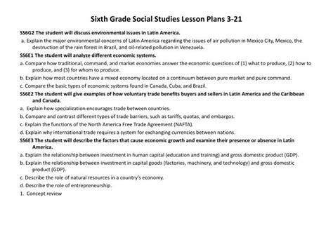 Ppt Sixth Grade Social Studies Lesson Plans 3 21 Powerpoint