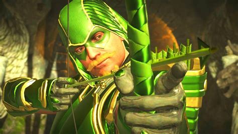 Injustice 2 New Green Arrow Epic Gear Set Green Arrow Hood Youtube