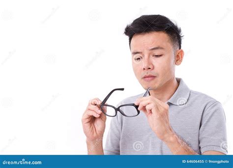 Man Suffers From Short Sightedness Myopia Stock Photo Image 64606455