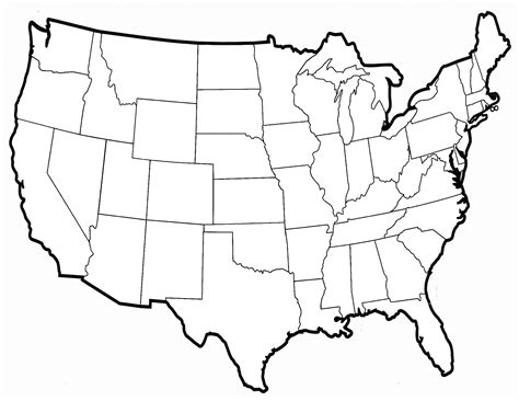 Printable Blank Us Map With State Outlines Clipart Best