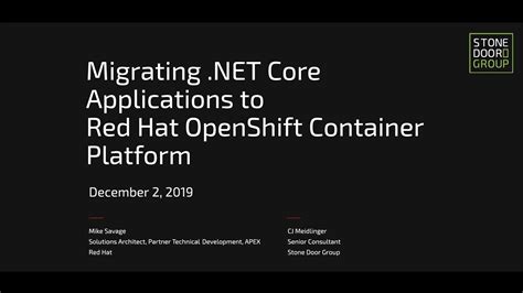 Migrating NET Core Applications To Red Hat OpenShift Container Platform YouTube