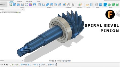 Fusion 360 Spiral Bevel Gear Pinion Helical Gear Modelling