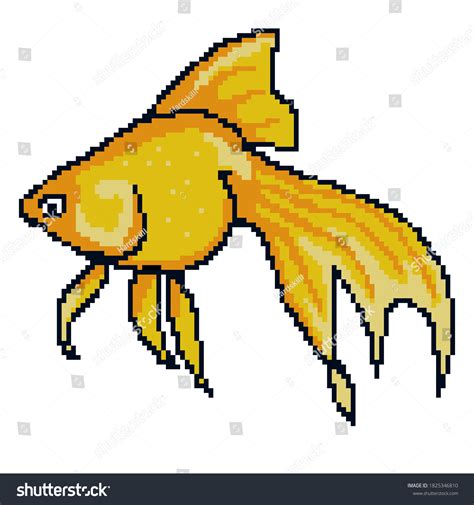 Goldfish 8 Bit Pixel Art ภาพประกอบสต็อก 1825346810 Shutterstock
