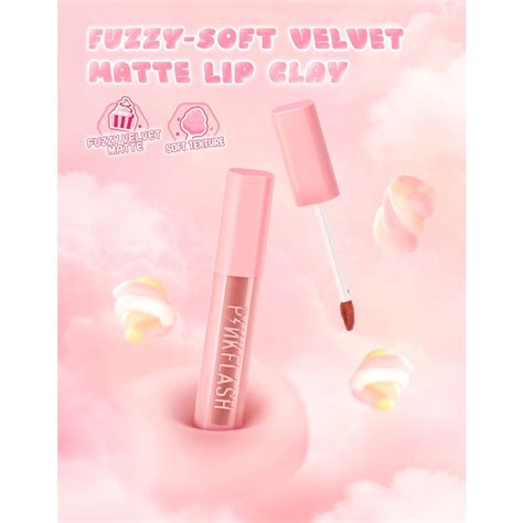 Jual Pinkflash Powdery Lipgloss Pinksweetie Fuzzy Soft Velvet Matte Lip Clay Lipstik Lightweight