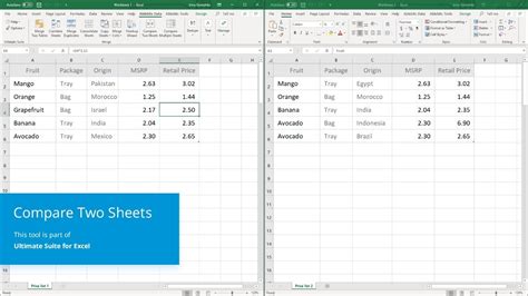 How To Compare Two Excel Worksheets
