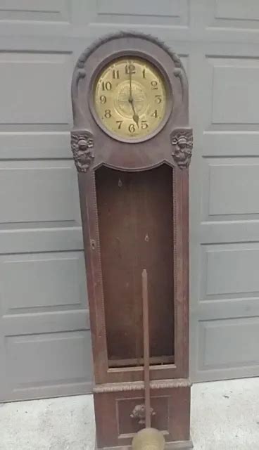 Antique Heanrna German Grandfather Clock For Parts Or Repair 25000
