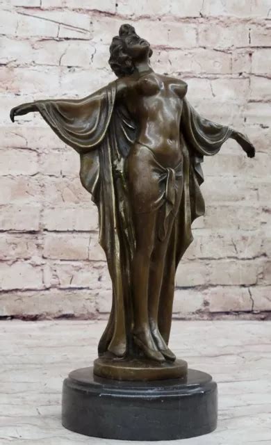 LARGE 14 EROTIC Nude Woman Bronze Sculpture Naked Figural Hand Made