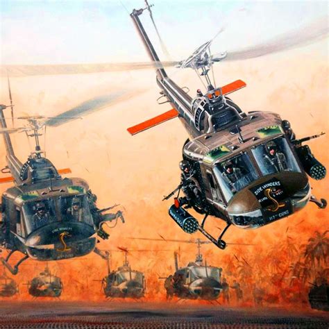 Us Huey Attack Helicopters In Vietnam Vietnam War Art Pinterest