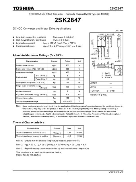 Transistor k2837 datasheets context search. K2837 | Field Effect Transistor | Reliability Engineering