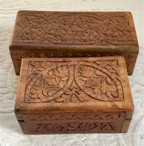 Hand Carved Wood Box Wooden Box Hand Made Wood Box Made Etsy Wooden Boxes Hand Carved