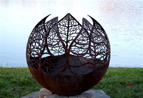 Autumn Sunset Leaf Fire Pit Sphere The Fire Pit Gallery