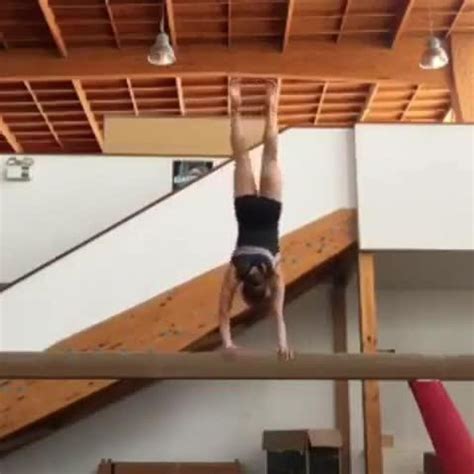 Gymnast Does Press Handstands On Balance Beam Video Dailymotion