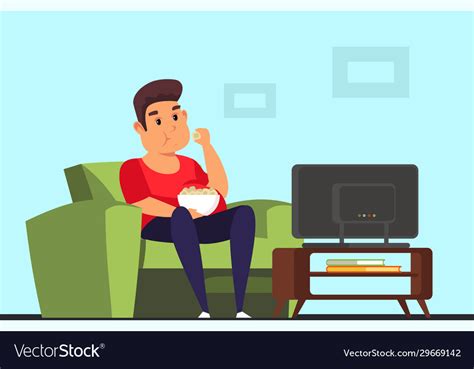 Man Watching Tv Cartoon