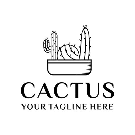 Premium Vector Cactus Logo Vector Graphic Line