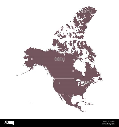 Mappa Dettagliata Del Nord America Continente Illustrazione Vettoriale