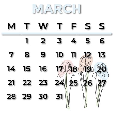 March 2023 Calendar Vector Design Images Calendar March 2022 March