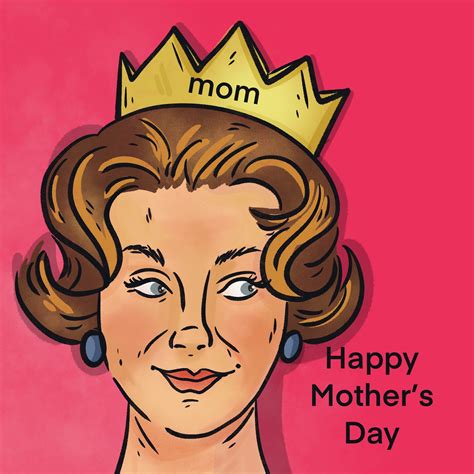Vintage Queen Happy Mothers Day Mom Card Boomf