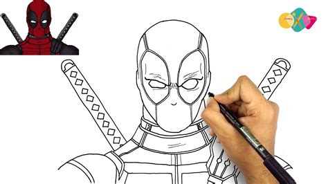 How To Draw Deadpool Step By Step Tutorial Easy Drawings Dibujos Faciles Dessins