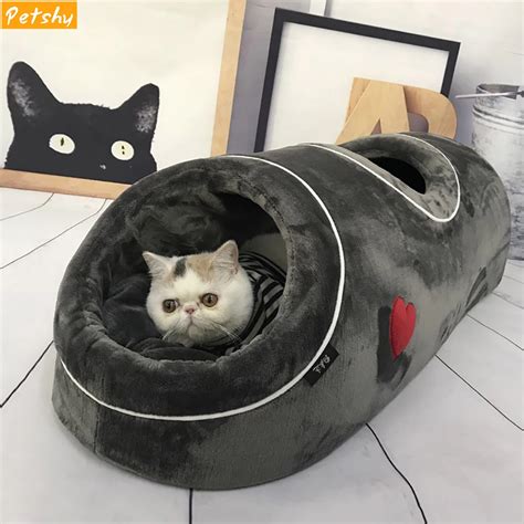 Petshy Cat Beds House Funny Pet Cats Tunnel 2 Holes Play Tubes Soft