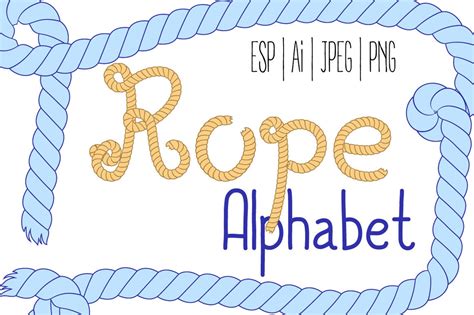 Rope Alphabet Nautical Rope Letters And Numbers Handdrawn Etsy