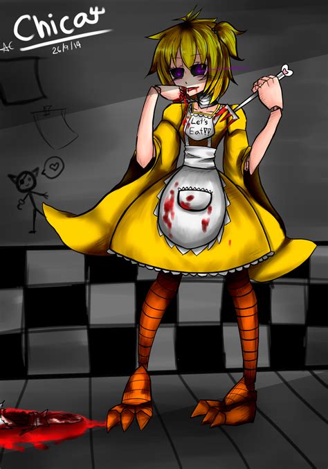Five Nights At Freddys Chica Want Some Meat By Allencrist On