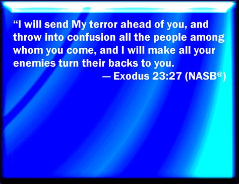 Exodus 23:27 I will send my fear before you, and will destroy all the ...
