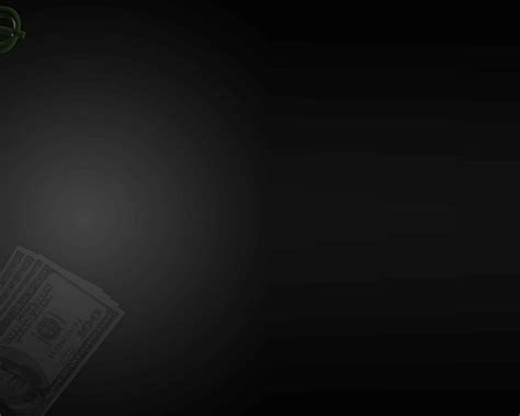 Money On Black Abstract Template Background For Powerpoint