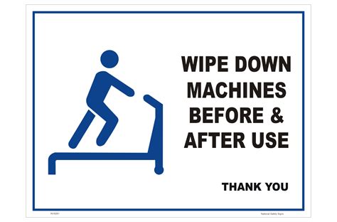 Wipe Machines Down In Gym Sign National Safety Signs
