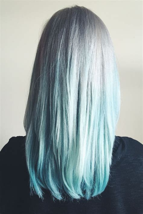Blue Hair Grey Hair Ombre