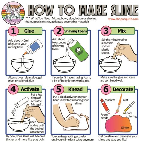 How To Make Slime With Printable Instructions How To Make Slime Slime Shaving Stick