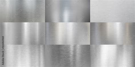 Metal Textures Brushed Or Polished Aluminum Set Stock Photo Adobe Stock