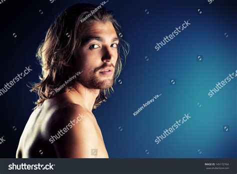 Portrait Sexual Muscular Nude Man Posing