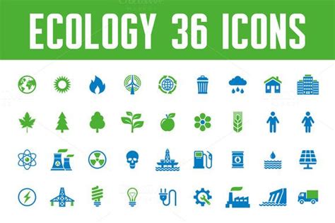 Ecology 36 Vector Icons Graphic Design Infographic Icon Vector Icons