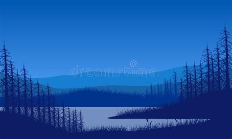 Incredible Views Of The Mountains From The River Bank At Night With The