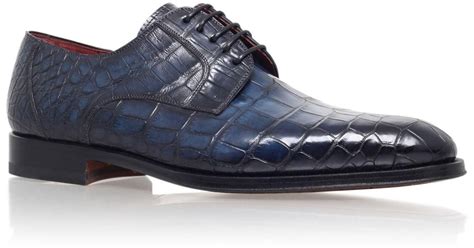 Magnanni Alligator Leather Derby Shoes In Blue For Men Lyst