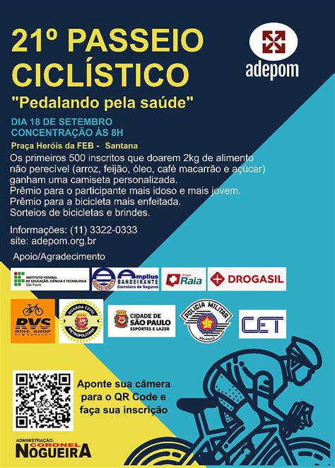 O º Passeio Ciclístico da ADEPOM é neste domingo de setembro Inscreva se Adepom