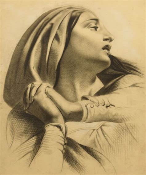Academic Charcoal Drawing Late 19th Century Painting Vinterior