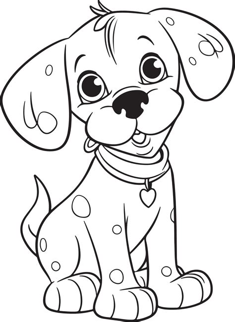 Dog Coloring Page Dog Character For Coloring Book 24053940 Vector Art
