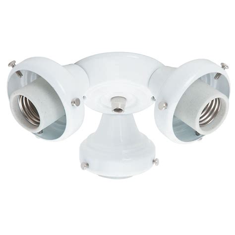 Hunter White Ceiling Fan Light Kit 3 Bulb Fitter 60w Universal Mount