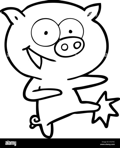 Cheerful Dancing Pig Cartoon Stock Vector Image And Art Alamy