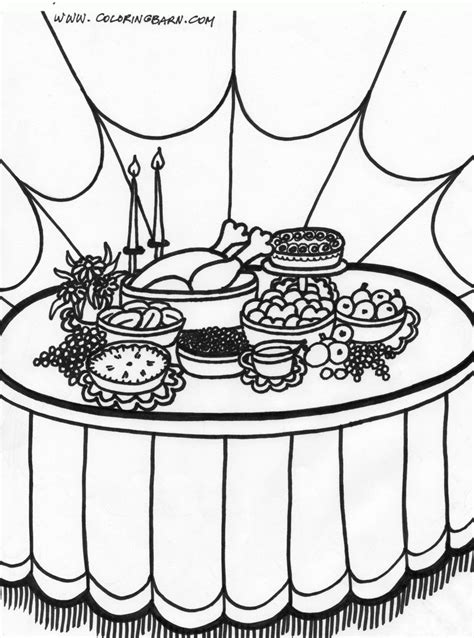 Thanksgiving Feast Coloring Page