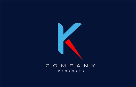 Blue Red K Alphabet Letter Logo Icon Design For Company And Business