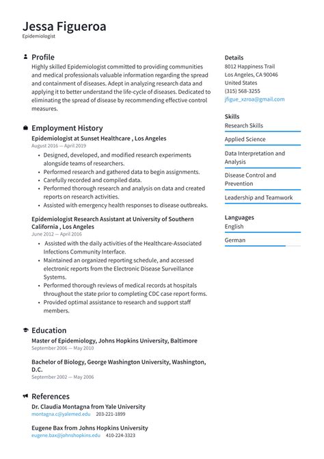 Epidemiologist Resume Examples Writing Tips 2023 Free Guide