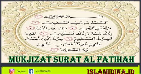 Fadhilah Dan Mukjizat Surat Al Fatihah Islamidina Portal Islam