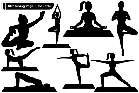 Stretching Yoga Silhouettes Vector Set Graphic By Vectbait · Creative