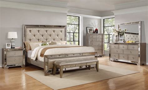 Antique carved italian walnut 1800's five piece queen bed. Luciana Antique Mirror Bedroom Set | Las Vegas Furniture ...
