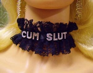 Jede Größe Personalisierte Halsband Black Lace Cum Slut Sissy ddlg BDSM Plus Bitch eBay