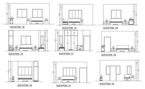 Sectional Elevation Of Bedroom In Autocad Autocad Layout Free House